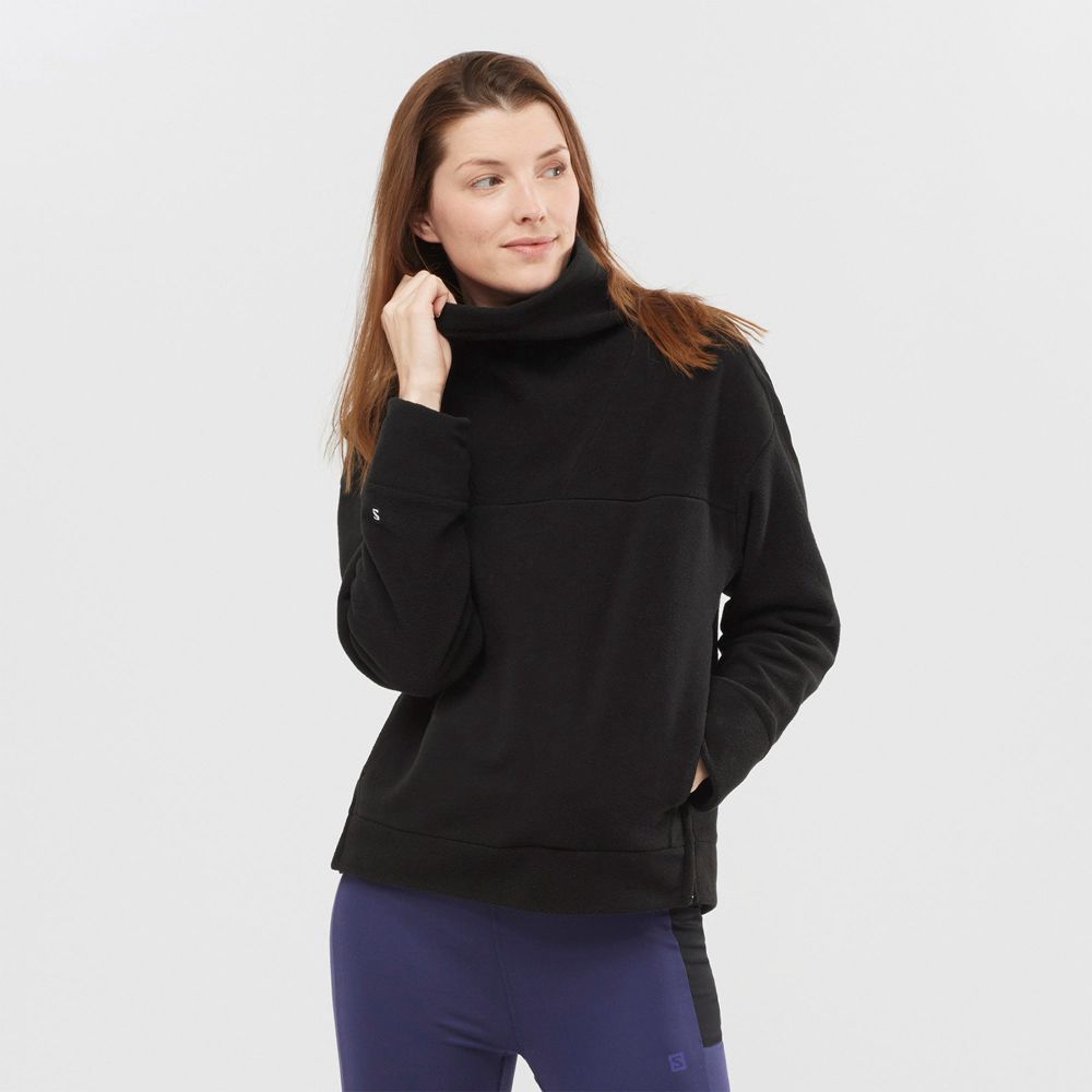SALOMON OUTLIFE MIDLAYER W Philippines - Women's Pullover - Black | 152037-GSW